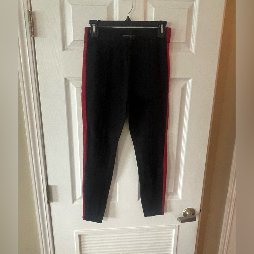 Abercrombie & Fitch Black Leggings with Red Stripes
